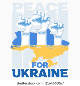 Symbols of support for Ukrainian war victims vector illustration Call for help and peace for Ukrain