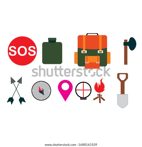 
symbols of survival in the wild.
suitable for signs of themed activities or outdoor
activities