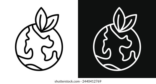 Symbols of a Sustainable and Green Planet. Eco-Friendly Earth and Environmental Care Icons
