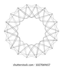 Symbols and symmetrical geometric pattern, fractal, pentagram, icon rune