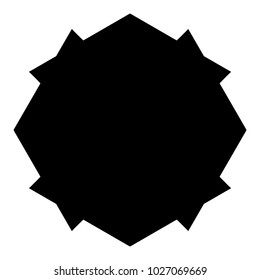 Symbols and symmetrical geometric pattern, fractal, pentagram, icon rune