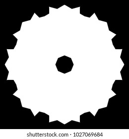 Symbols and symmetrical geometric pattern, fractal, pentagram, icon rune