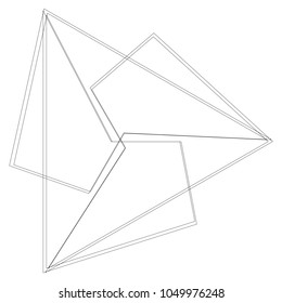 Symbols and symmetrical geometric pattern, fractal, pentagram, icon rune