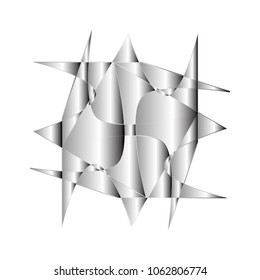 Symbols and symmetrical geometric pattern, fractal, pentagram, icon rune