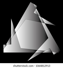 Symbols and symmetrical geometric pattern, fractal, pentagram, icon rune