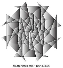 Symbols and symmetrical geometric pattern, fractal, pentagram, icon rune