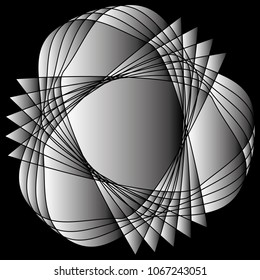 Symbols and symmetrical geometric pattern, fractal, pentagram, icon rune