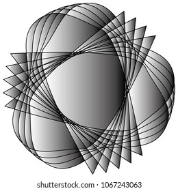 Symbols and symmetrical geometric pattern, fractal, pentagram, icon rune