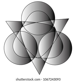 Symbols and symmetrical geometric pattern, fractal, pentagram, icon rune