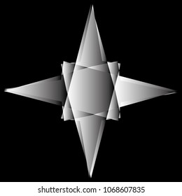 Symbols and symmetrical geometric pattern, fractal, pentagram, icon rune