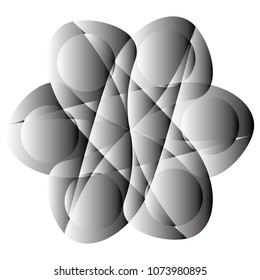 Symbols and symmetrical geometric pattern, fractal, pentagram, icon rune