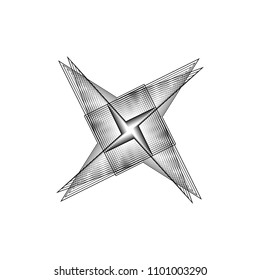 Symbols and symmetrical geometric pattern, fractal, pentagram, icon rune