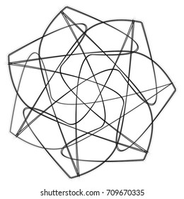 Symbols and symmetrical geometric pattern, fractal, pentagram icon
