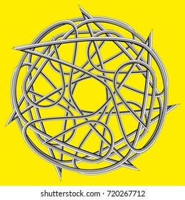 Symbols and symmetrical geometric pattern, fractal, pentagram, icon rune vector EPS10