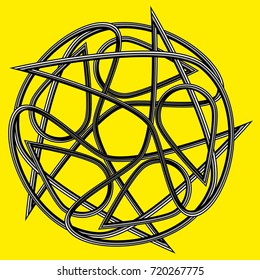 Symbols and symmetrical geometric pattern, fractal, pentagram, icon rune vector EPS10