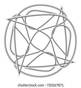 Symbols and symmetrical geometric pattern, fractal, pentagram, icon rune vector EPS10