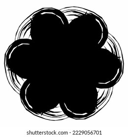 the symbols that make up the flower are black in bold ink
