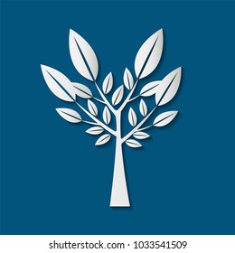 Symbols, tree icon green with beautiful leaves,Vector illustration