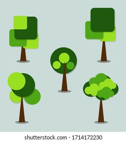 Symbols, tree icon green with beautiful leaves,Vector illustration