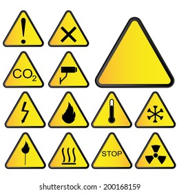  symbols triangular warning hazard