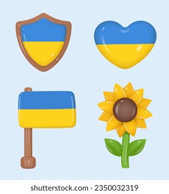 Symbols of Ukraine. 3d vector image