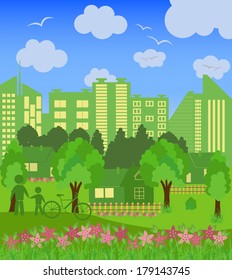 symbols of urban lifestyles. Vector illustration