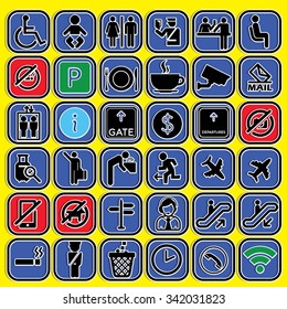 symbols of for used in airport and terminal in vector format.