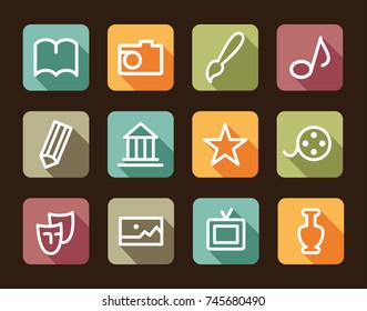 Symbols of various art forms. Vector illustration