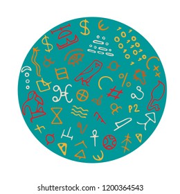 Symbols from various writing systems and languages