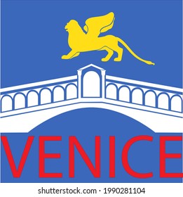 Symbols of Venice vector image on white background