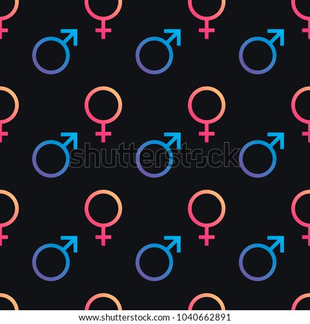 symbols of Venus and Mars,  marking man and woman, seamless pattern. gender. vector flat illustration.