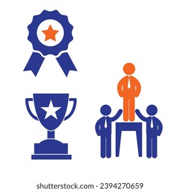 Symbols of victory, excellence, strength, leadership, leader, distinguished, features