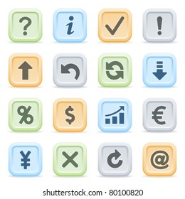 Symbols for web on color buttons.