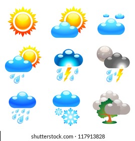Symbols which represent weather conditions