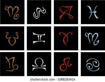 Symbols of zodiac signs