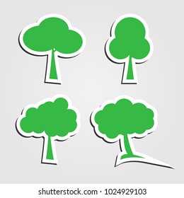 symbols,tree icon set,Vector illustration