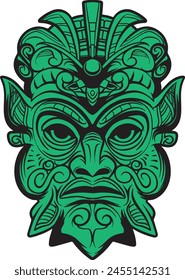 Symetrical Flat Design Tiki Mask Vector Graphic