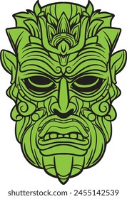 Symetrical Flat Design Tiki Mask Vector Graphic