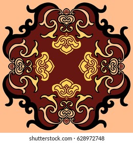Symmetric abstract frame in Victorian style. Element for design.