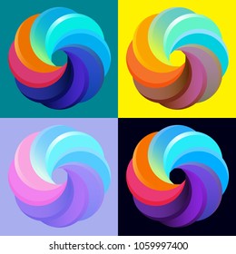 Symmetric abstract geometric shape, business symbol or logo design, loop. Vector illustration