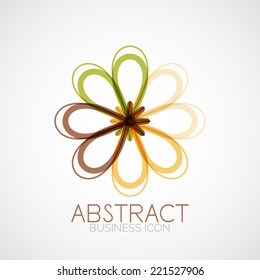 Symmetric abstract geometric shape, business symbol or logo design, loop