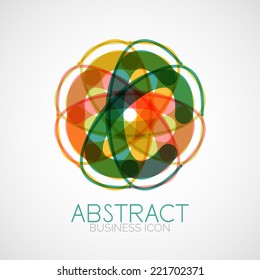 Forma geométrica simétrica abstracta, símbolo comercial o diseño de logotipo, bucle