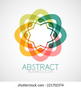 Forma geométrica simétrica abstracta, símbolo comercial o diseño de logotipo, bucle