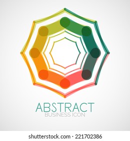 Symmetric abstract geometric shape, business symbol or logo design, loop