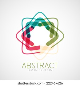 Symmetric abstract geometric shape, business symbol or logo design, loop
