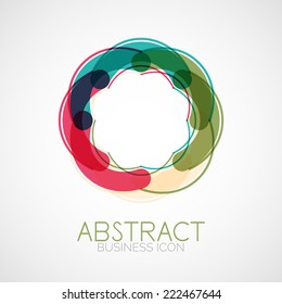 Symmetric abstract geometric shape, business symbol or logo design, loop. Red, blue, green colors