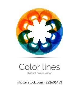 Symmetric abstract geometric shape, business symbol or logo design, loop