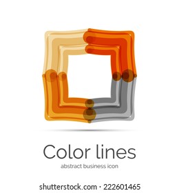 Symmetric abstract geometric shape, business symbol or logo design, loop