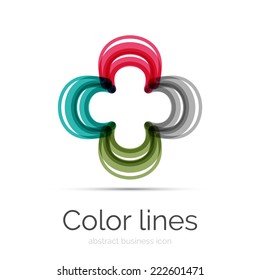 Symmetric abstract geometric shape, business symbol or logo design, loop