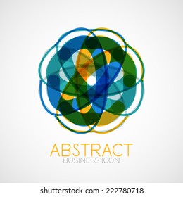 Symmetric abstract geometric shape, business symbol or logo design, loop